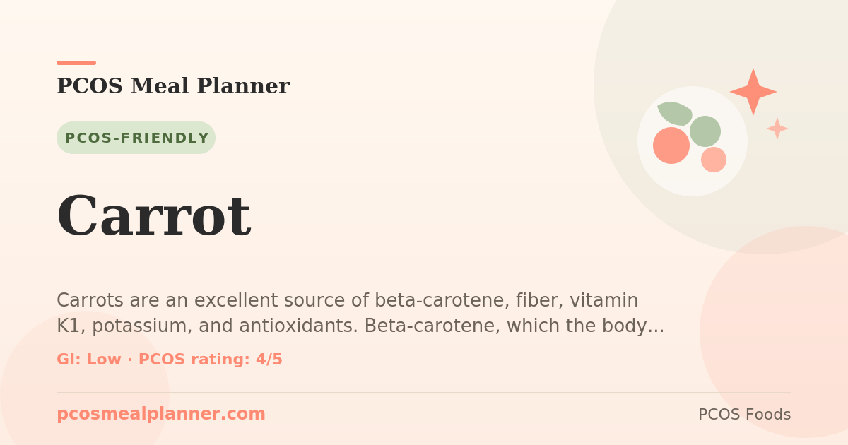 Can I eat Carrot with PCOS? Yes, PCOS-friendly