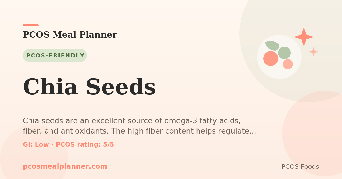 Can I eat Chia Seeds with PCOS? Yes, PCOS-friendly