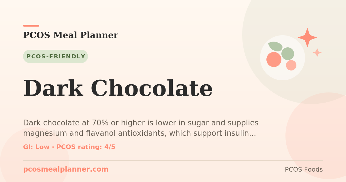 Can I eat Dark Chocolate with PCOS? Yes, PCOS-friendly