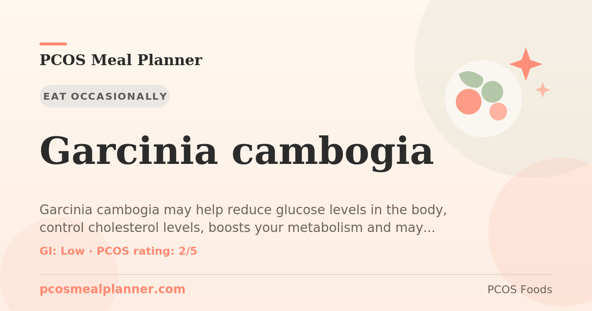 Can I eat Garcinia cambogia with PCOS? Yes, PCOS-friendly