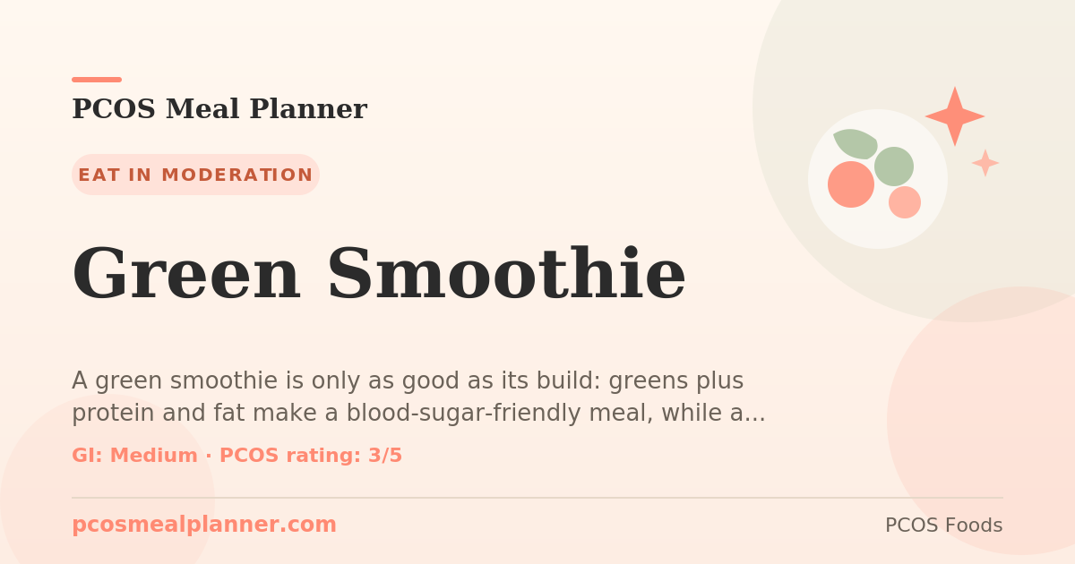 Can I eat Green Smoothie with PCOS? Yes, PCOS-friendly