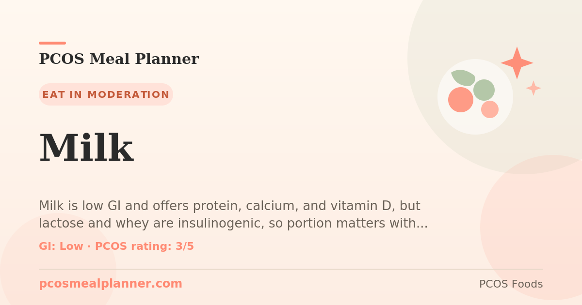Can I eat Milk with PCOS? Yes, PCOS-friendly