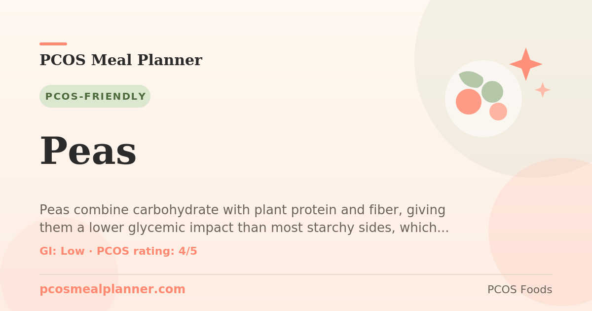Can I eat Peas with PCOS? Yes, PCOS-friendly