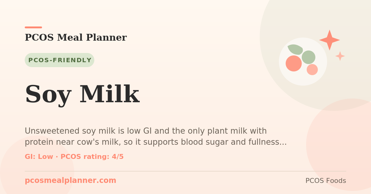 Can I eat Soy Milk with PCOS? Yes, PCOS-friendly