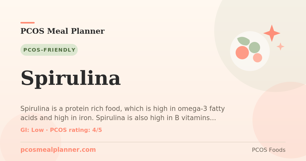 Can I eat Spirulina with PCOS? Yes, PCOS-friendly