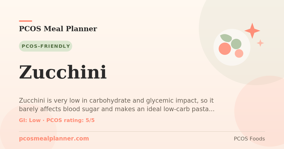 Can I eat Zucchini with PCOS? Yes, PCOS-friendly