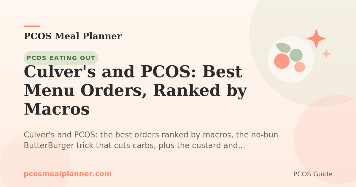 Culver's and PCOS: Best Menu Orders, Ranked by Macros - PCOS Meal Planner Guide