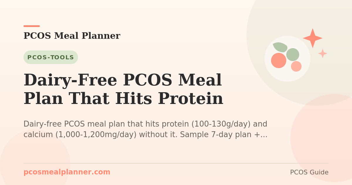 Dairy-Free PCOS Meal Plan That Hits Protein - PCOS Meal Planner Guide