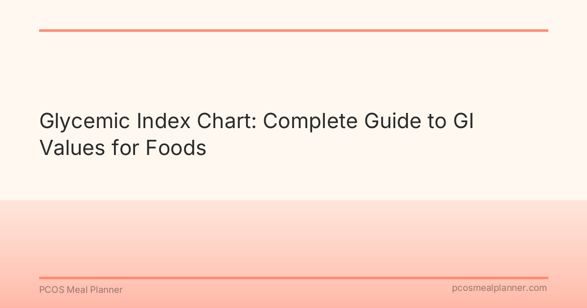Glycemic Index Chart: Complete Guide to GI Values for Foods - PCOS Meal Planner Guide
