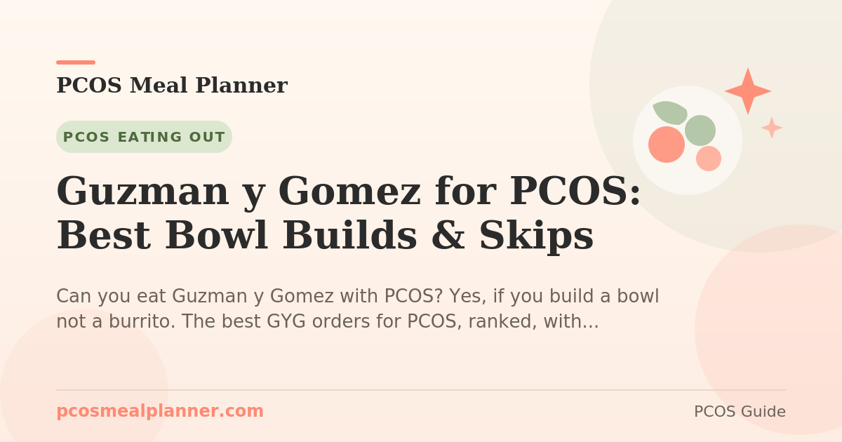 Guzman y Gomez for PCOS: Best Bowl Builds & Skips - PCOS Meal Planner Guide