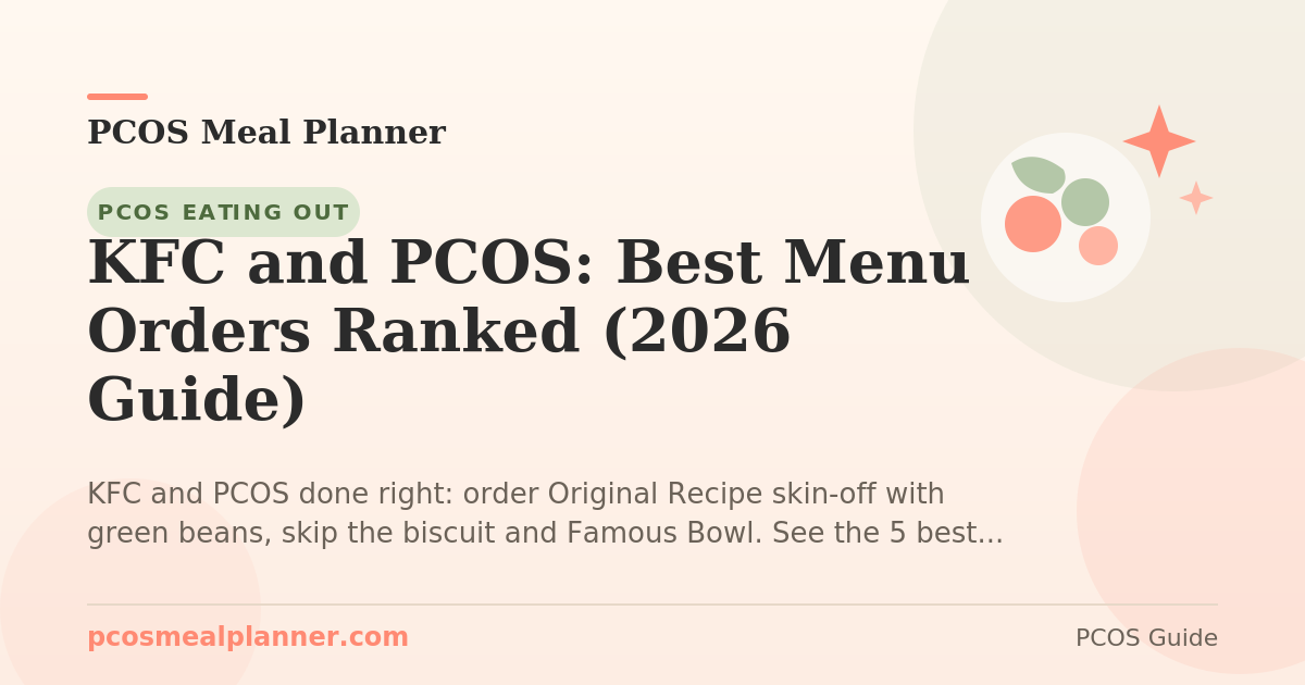 KFC and PCOS: Best Menu Orders Ranked (2026 Guide) - PCOS Meal Planner Guide