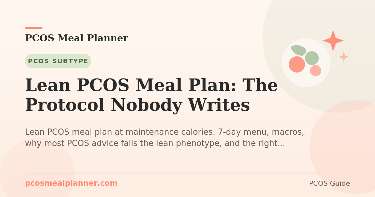 Lean PCOS Meal Plan: The Protocol Nobody Writes - PCOS Meal Planner Guide