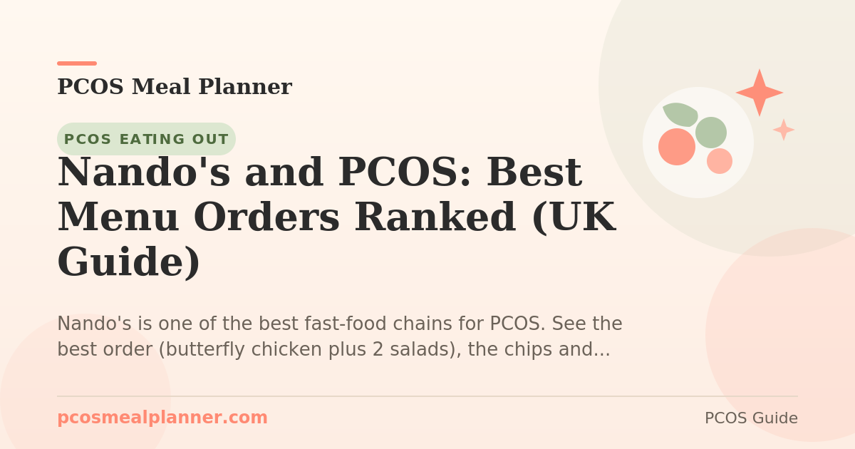 Nando's and PCOS: Best Menu Orders Ranked (UK Guide) - PCOS Meal Planner Guide