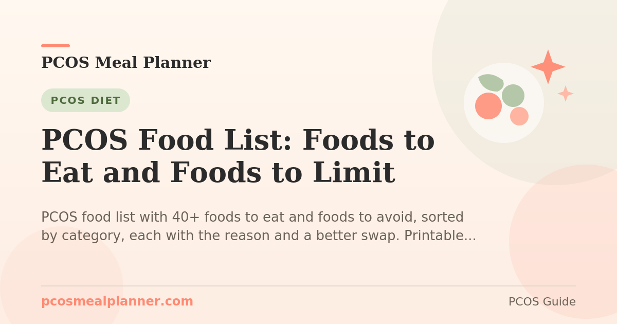 PCOS Food List: Foods to Eat and Foods to Limit - PCOS Meal Planner Guide