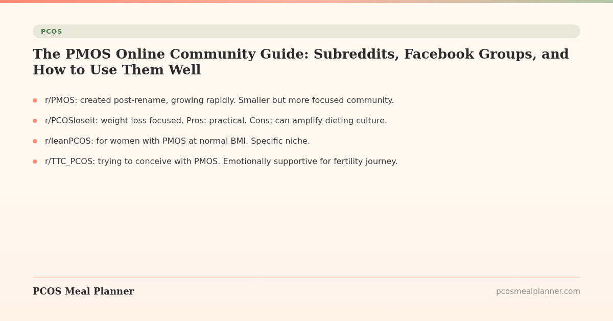The PMOS Online Community Guide: Subreddits, Facebook Groups, and How to Use Them Well - PCOS Meal Planner Guide