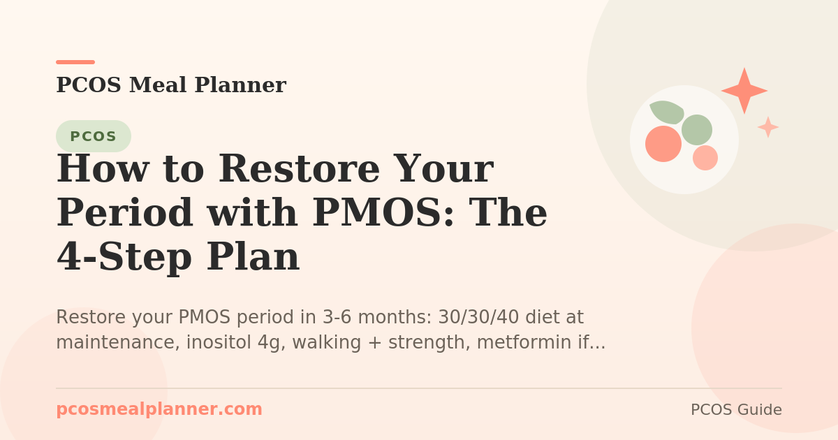 How to Restore Your Period with PMOS: The 4-Step Plan - PCOS Meal Planner Guide