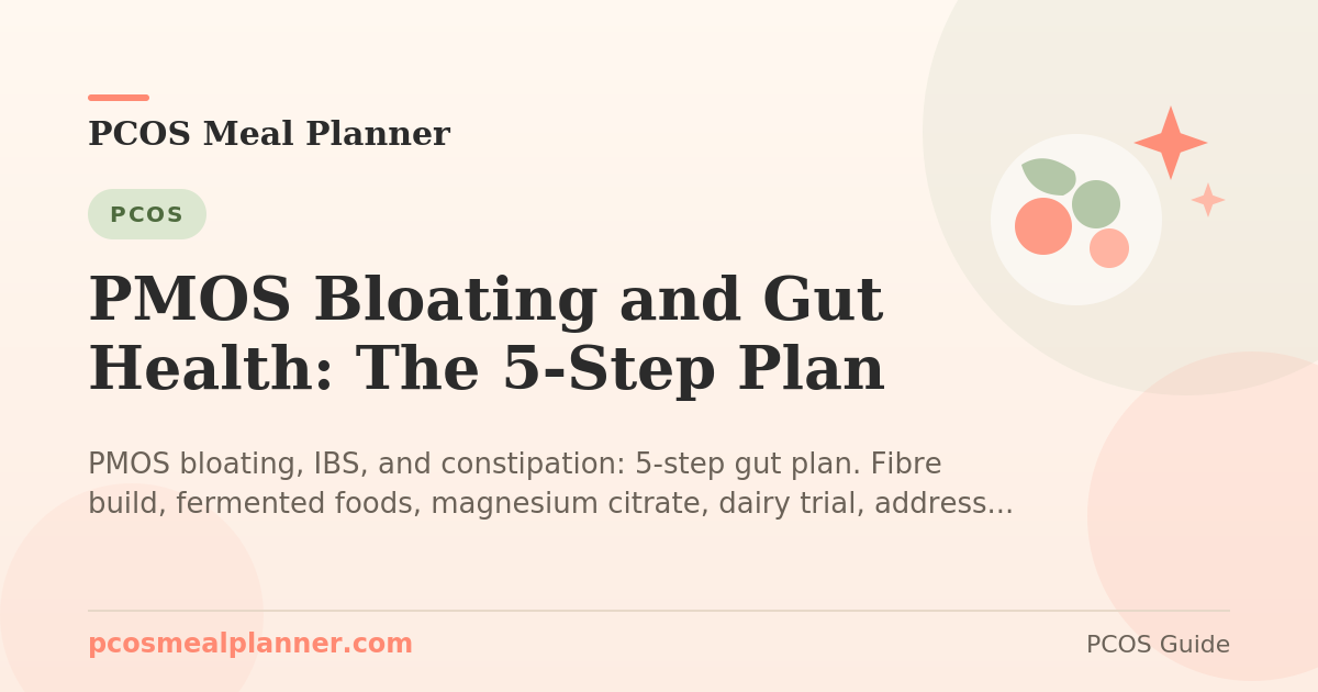 PMOS Bloating and Gut Health: The 5-Step Plan - PCOS Meal Planner Guide