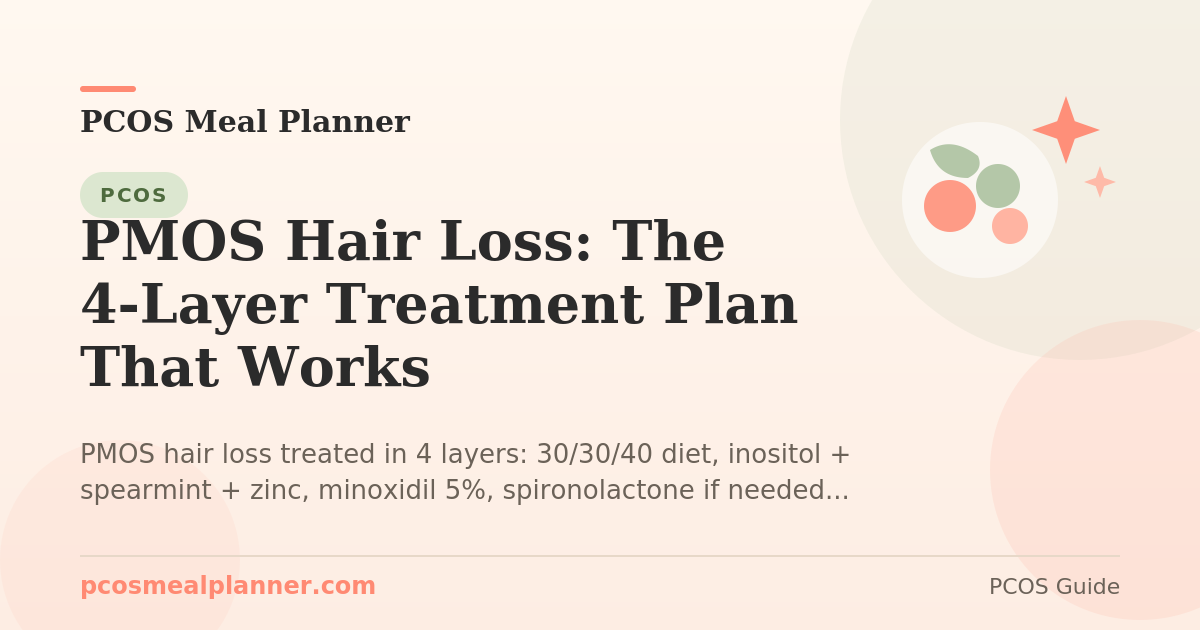 PMOS Hair Loss: The 4-Layer Treatment Plan That Works - PCOS Meal Planner Guide
