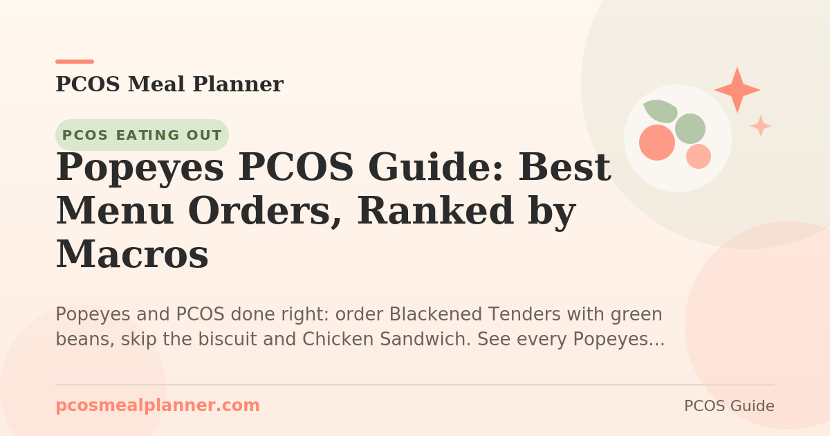 Popeyes PCOS Guide: Best Menu Orders, Ranked by Macros - PCOS Meal Planner Guide