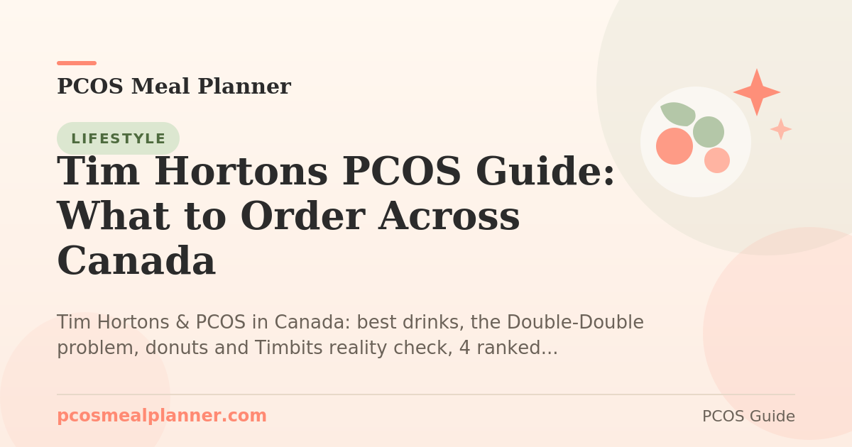 Tim Hortons PCOS Guide: What to Order Across Canada - PCOS Meal Planner Guide