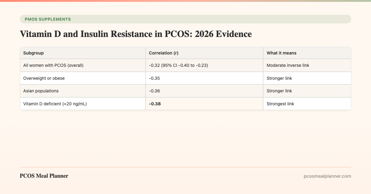 Vitamin D and Insulin Resistance in PCOS: 2026 Evidence - PCOS Meal Planner Guide