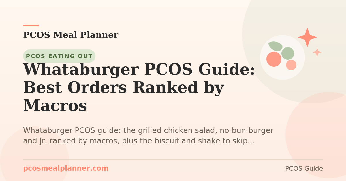 Whataburger PCOS Guide: Best Orders Ranked by Macros - PCOS Meal Planner Guide