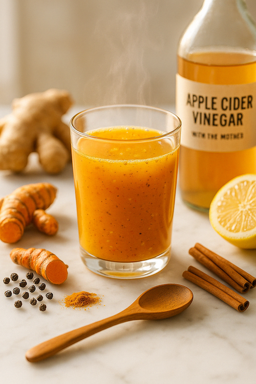 PCOS Anti-Inflammatory Tonic: Apple Cider Vinegar & Turmeric Elixir