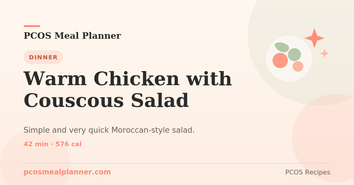 Warm Chicken with Couscous Salad | PCOS Meal Planner