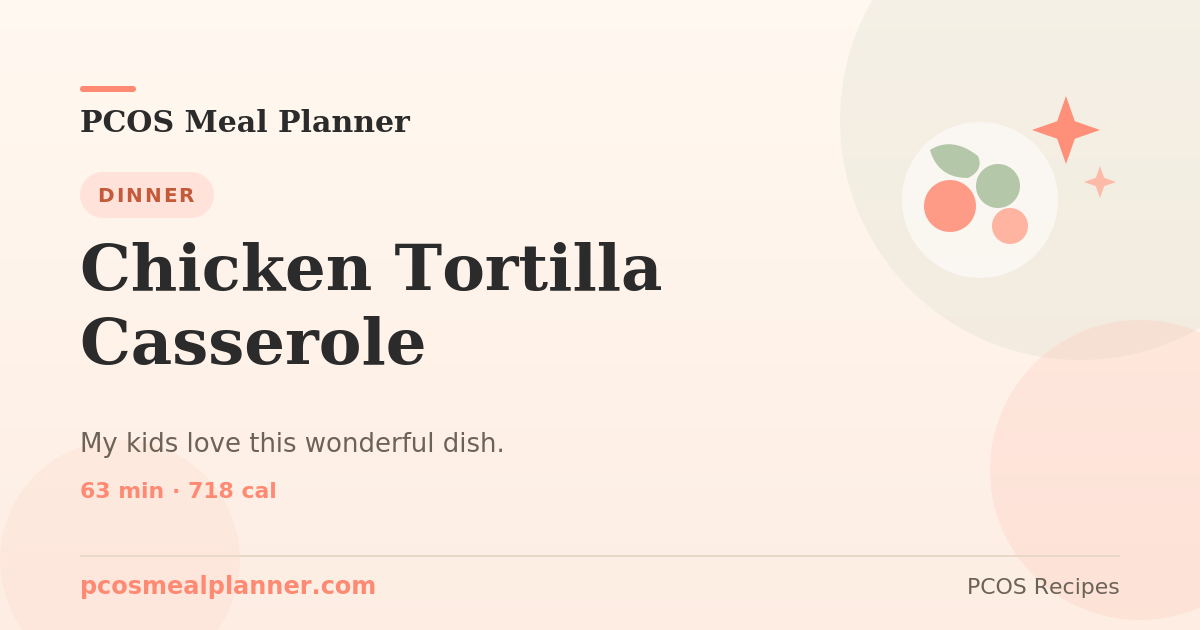 Chicken Tortilla Casserole | PCOS Meal Planner
