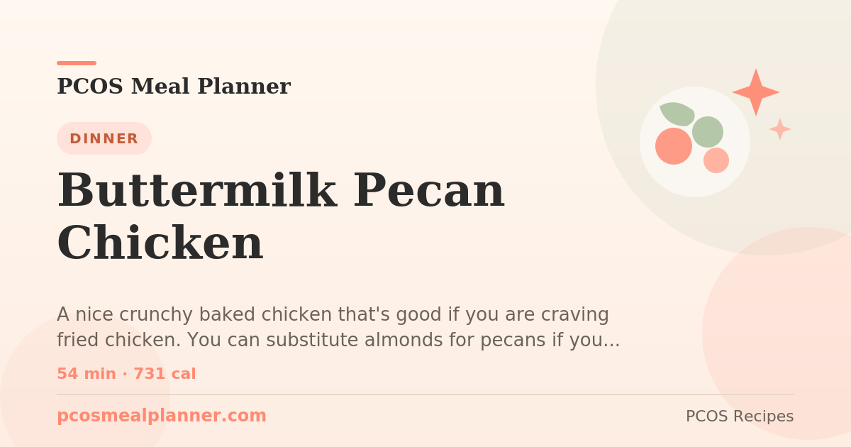Buttermilk Pecan Chicken | PCOS Meal Planner
