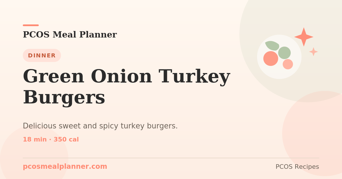 Green Onion Turkey Burgers | PCOS Meal Planner