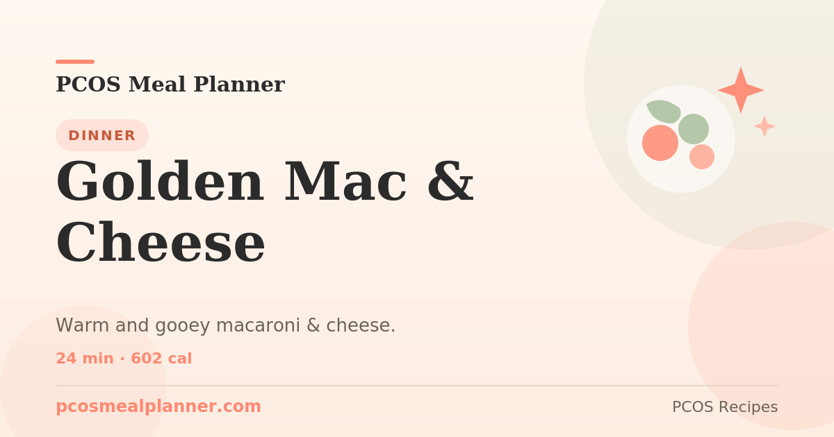 Golden Mac &amp; Cheese | PCOS Meal Planner
