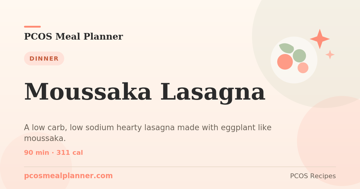 Moussaka Lasagna | PCOS Meal Planner