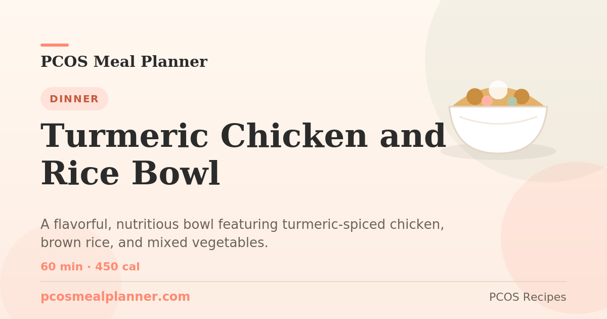 Turmeric Chicken and Rice Bowl | PCOS Meal Planner