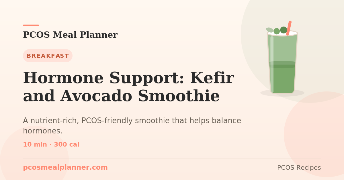 Hormone Support: Kefir and Avocado Smoothie | PCOS Meal Planner