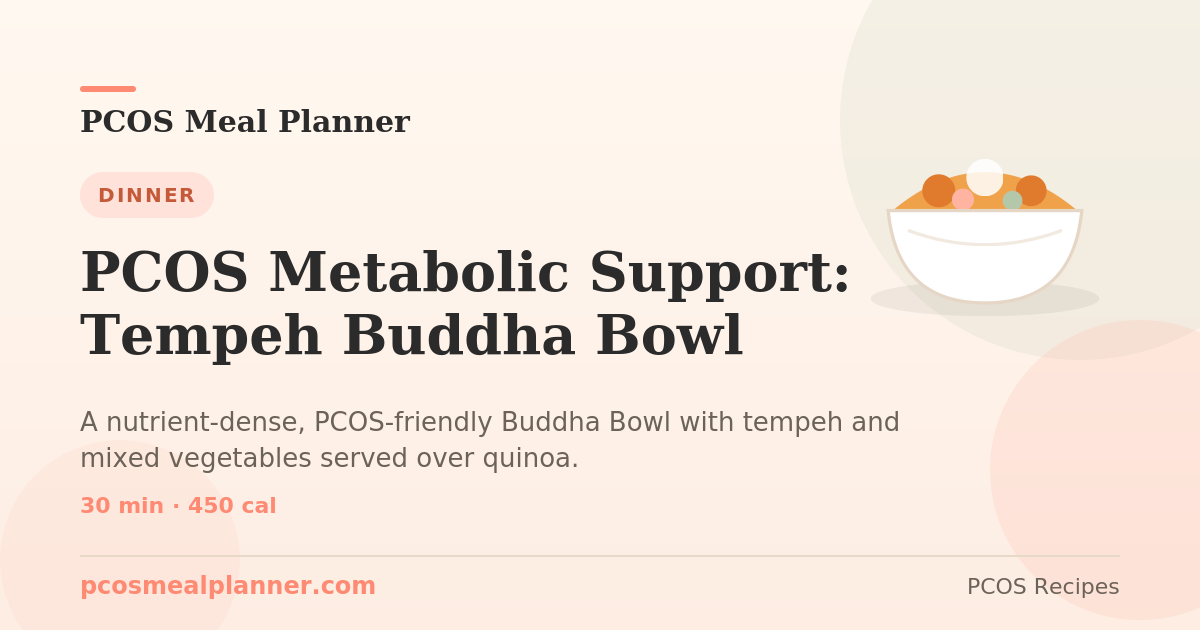PCOS Metabolic Support: Tempeh Buddha Bowl | PCOS Meal Planner