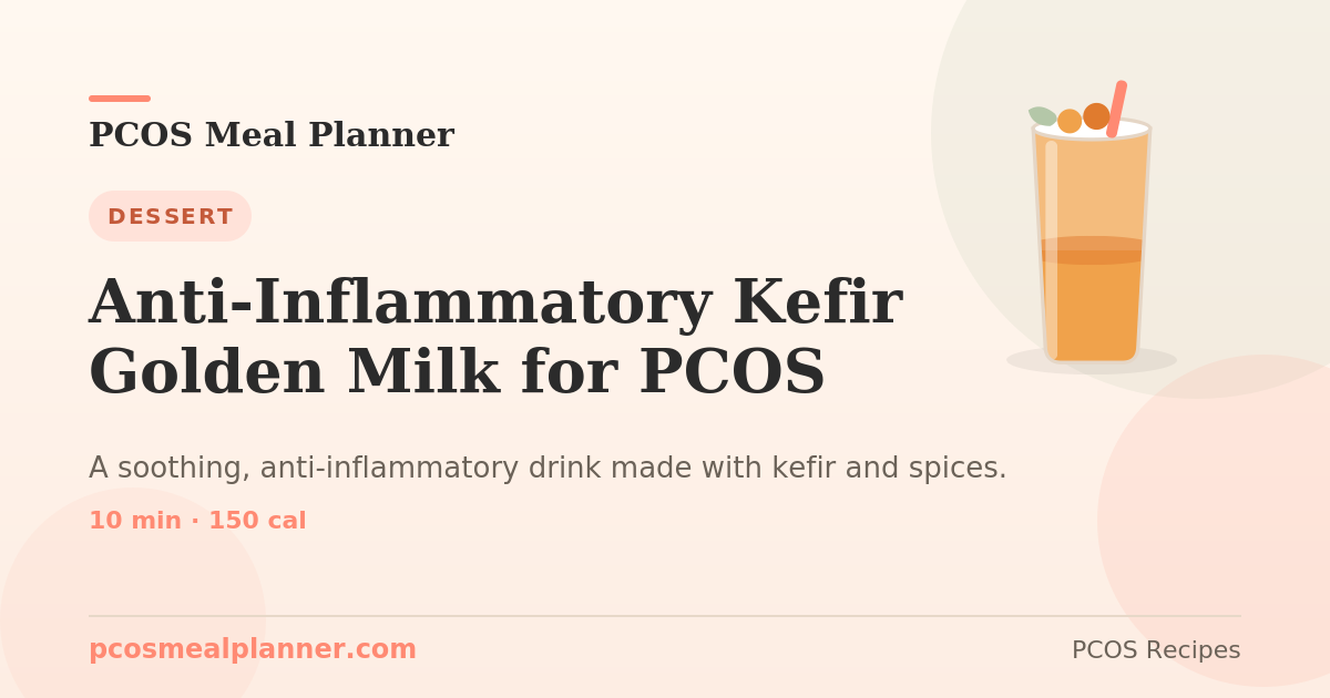Anti-Inflammatory Kefir Golden Milk for PCOS | PCOS Meal Planner