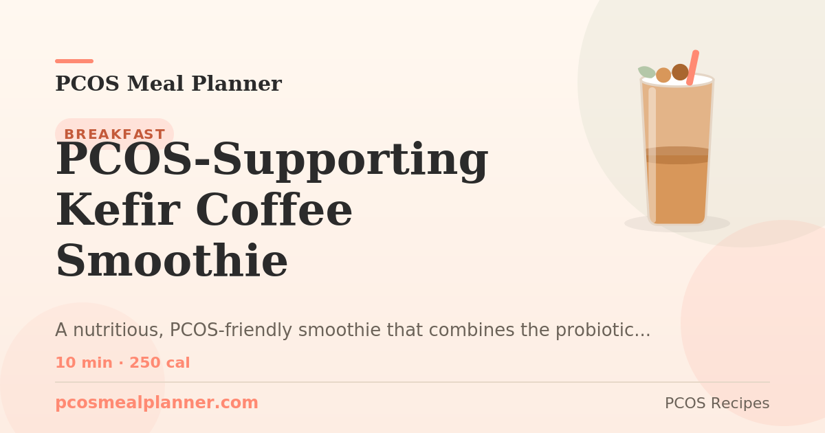 PCOS-Supporting Kefir Coffee Smoothie | PCOS Meal Planner
