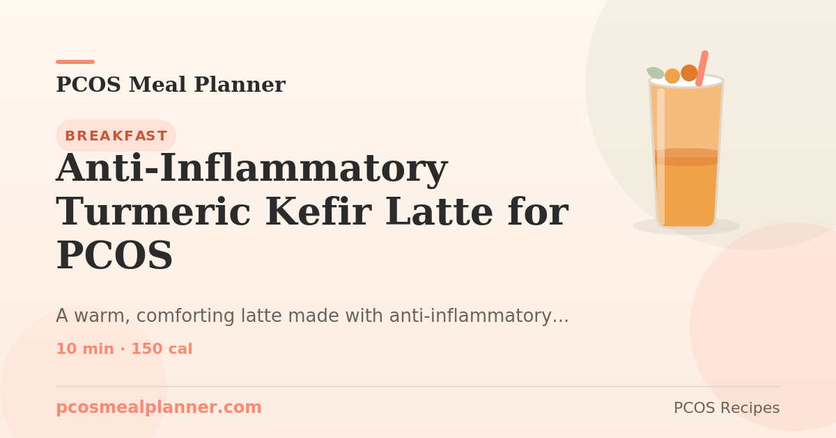 Anti-Inflammatory Turmeric Kefir Latte for PCOS | PCOS Meal Planner