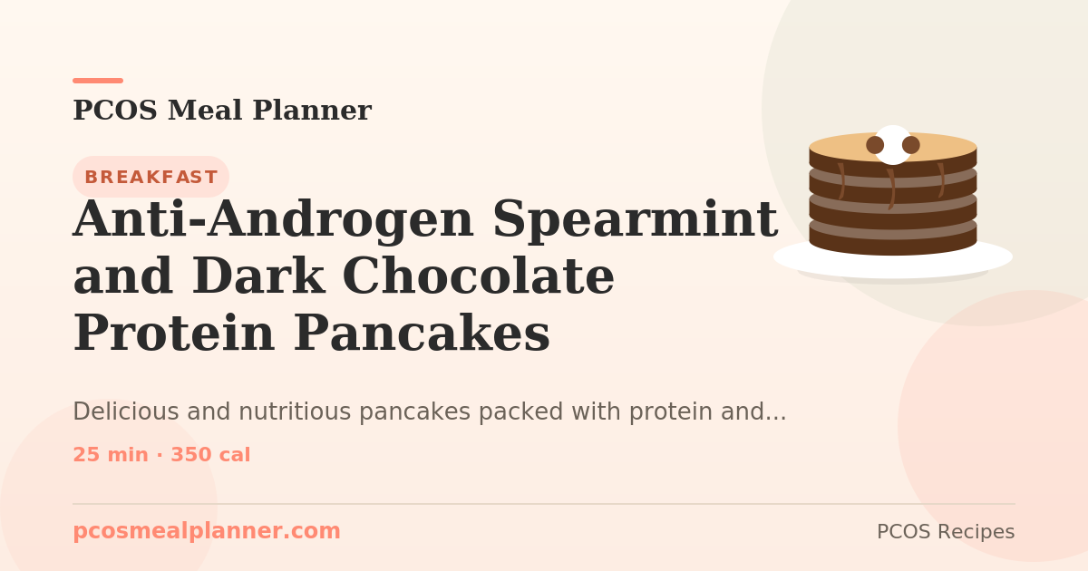 PCOS-friendly Anti-Androgen Spearmint Dark Chocolate Protein Pancakes