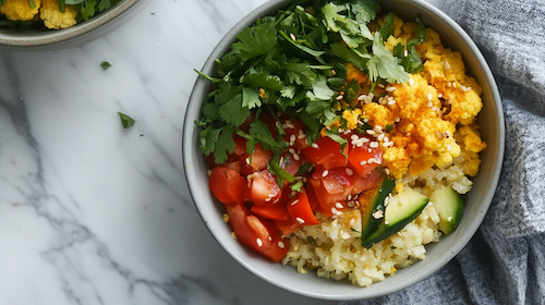 Turmeric Cauliflower Rice Bowl